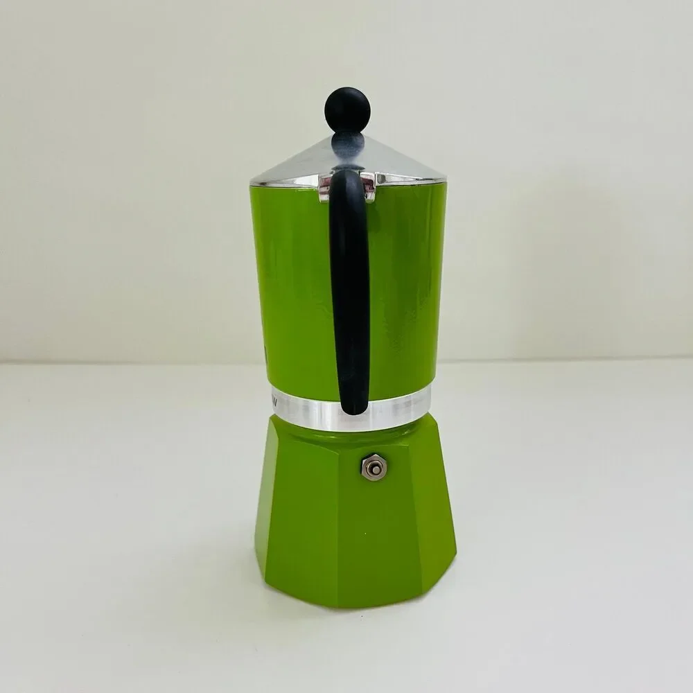 BIALETTI Rainbow Green Aluminum Moka Pot 3 Cup Italian Stovetop Expresso Maker